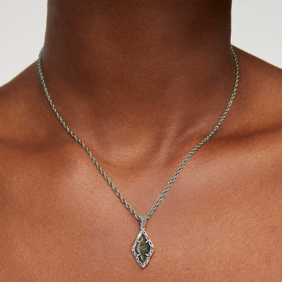 Kendra Scott Silver Necklace with Golden Obsidian - Picture 4 of 9